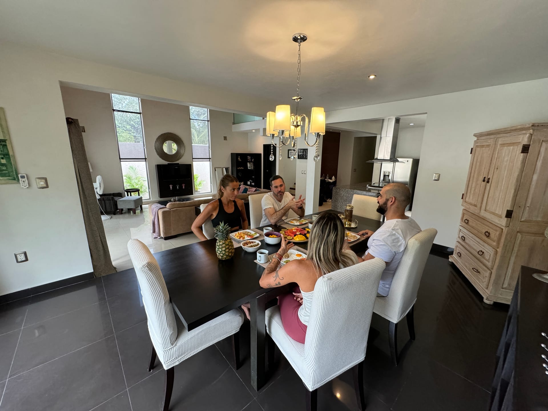 Group dining experience at MindScape ibogaine retreat
